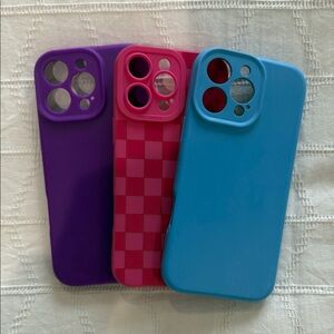 Colorful Phone Case Set - Purple, Pink, and Blue
